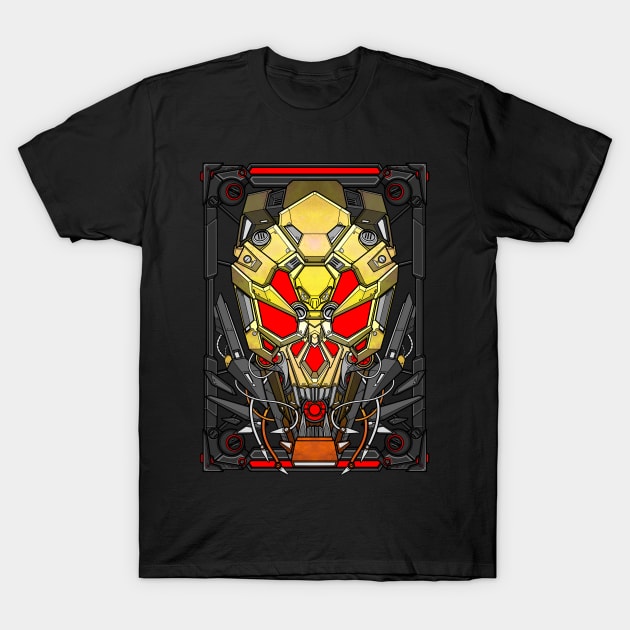 Steampunk Mecha skull head T-Shirt by eleazarion